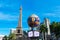 Montgolfier balloon, Eiffel Tower replica and French-themed Paris hotel tower