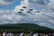 MONTGOMERY, NY, USA - 25 JUNE 2023: U.S. Navy F A-18Es Blue Angels squadron perfomance at New York air show