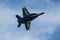 MONTGOMERY, NY, USA - 25 JUNE 2023: U.S. Navy F A-18Es Blue Angels squadron perfomance at New York air show