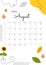 Month august 2022 with abstract elements,sunflower, apples and leaves Vertical poster in a simple cute style with cozy atmosphere