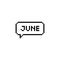 Month of June pixel art lettering in speech bubble