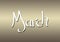 Month of March lettering on textured background