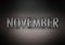 Month of November metallic text graphic for headers and titles