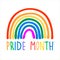 Month of sexual diversity celebrations. Hand-lettered logo with rainbow, slogan. Sex minorities self-affirmation concept