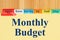 Monthly budget type message with yellow file tabs