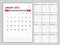 Monthly calendar template for 2025 year, Week Starts on sunday, Planner 2025 year, Wall calendar in a minimalist style, desk