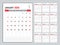 Monthly calendar template for 2026 year, Week Starts on sunday, Planner 2026 year, Wall calendar in a minimalist style, desk