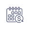 monthly subscription auto-renewal line icon