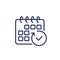 monthly subscription auto-renewal line icon