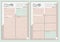 Monthly and Weekly Financial Planner to track income and Expenses. Vector set Template in A4 format.