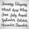 Months of the year handwritten lettering set