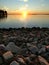 Monticello reservoir in south carolina at sunset