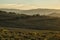 Montichiello - Tuscany/Italy: October 29, 2017: Winding Cypress lined road in Monticchiello