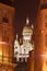 Montmartre, night view of the SacrÃ© Coeur Boulevard Rochechouart