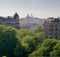 Montmartre view from parc of Buttes Chaumont Paris