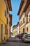 Montopoli in Val d`Arno narrow street architecture. Tuscany, Itaky