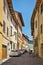 Montopoli in Val d`Arno narrow street architecture. Tuscany, Itaky