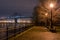 Montreal boardwalk at night