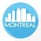 Montreal Canada America Round Icon Vector Art Flat Shadow Design Skyline City Silhouette Template Logo