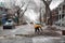 MONTREAL, CANADA - APRIL 05, 2023: Montreal ravaged by a ice storm