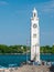 MONTREAL, CANADA - august 19, 2018: Montreal clock tower Quai de l`Horloge in Montreal, Canada. It is located at the entrance o