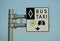 Montreal, Canada - October 28, 2019 - The sign for the special road for carpool vehicles, buses and taxis