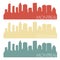 Montreal Canada Skyline Silhouette City Stamp. Vector Color Vintage Set logo Clipart Illustration.