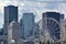 Montreal cityscape as seen from the river edge