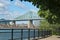 Montreal cityscape as seen from the river edge