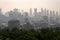 Montreal Downtown in the smoke of Canadian forest fires