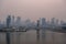 Montreal Downtown in the smoke of Canadian forest fires