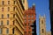 Montreal with Evening Light on Historic Buildings at Place d`Armes, Quebec, Canada