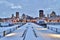Montreal Pier and Skyline in Winter