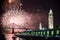 Montreal, Quebec, Canada - June 2014: International Fireworks Festival view from the Old Port