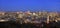 Montreal skyline at dusk, aerial view