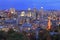 Montreal skyline at dusk in autumn