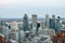 Montreal skyline, with the iconic buildings of the Downtown and the CBD business skyscrapers taken from the Mont Royal Hill