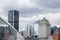 Montreal skyline, with the iconic buildings of the old Montreal Vieux Montreal and the CBD business skyscrapers