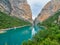 Montrebei gorge over Canelles reservoir , Catalonia, Spain