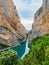 Montrebei gorge over Canelles reservoir , Catalonia, Spain