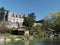 Montresor village and castle seen from the Indrois river, France