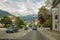 Montreux,SWITZERLAND-Switzerland - June 26, 2016: Shot from car. Montreux is a municipality and a Swiss town on the shoreline of