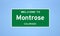 Montrose, Colorado city limit sign. Town sign from the USA.