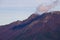 Montseny mountain with floating cloud