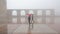 Montserrat abbey in fog and rain, Barcelona, Spain