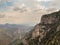Montserrat, Barcelona / Spain - Sept. 8, 2016: The dramatic mountain of Montserrat, famous for its wind-sculpted rock formations a