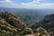 Montserrat valley from mountain top near Barcelona in Spain