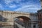 Monumantal Bridge Ponte Monumentale in XX September street, the main roadway in the city center of Genoa, Italy