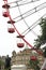 Monument Adam Black, view of the old town and Ferris wheel at the Fringe Festival Edinburgh, Scotland