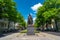 Monument of American general Baron von Steuben in downtown of Ma